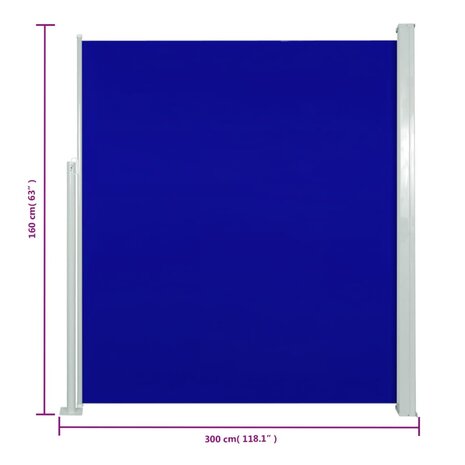 Tuinscherm uittrekbaar 160x300 cm blauw 7