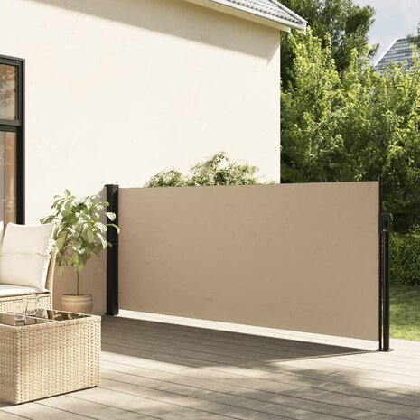 Windscherm uittrekbaar 140x600 cm beige 1