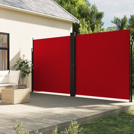 Windscherm uittrekbaar 200x1000 cm rood 1