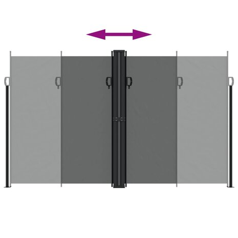 Windscherm uittrekbaar 200x1000 cm antracietkleurig 5