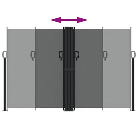 Windscherm uittrekbaar 160x1200 cm antracietkleurig 5