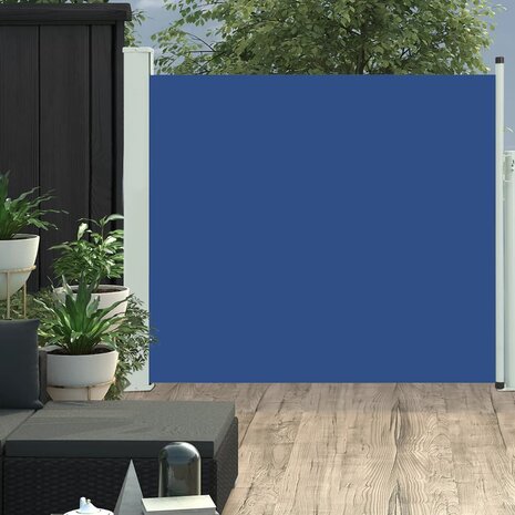 Tuinscherm uittrekbaar 100x300 cm blauw 1