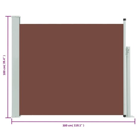 Tuinscherm uittrekbaar 100x300 cm bruin 9