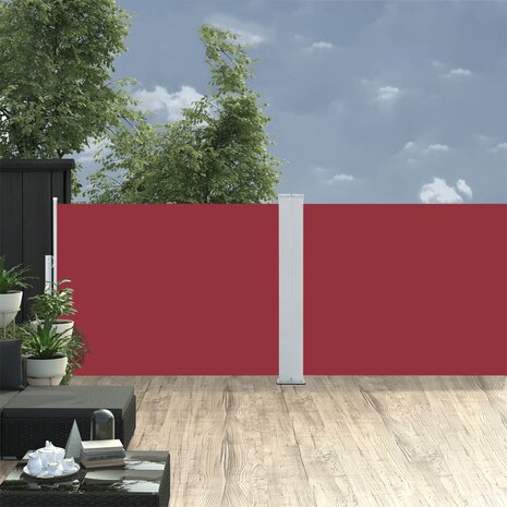 Windscherm uittrekbaar 120x1000 cm rood 1