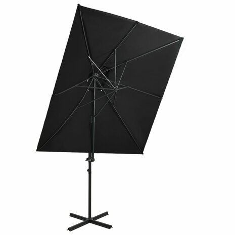 Zweefparasol met dubbel dak 250x250 cm zwart 1