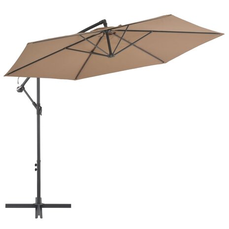 Zweefparasol met aluminium paal 300 cm taupe 1