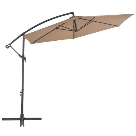 Zweefparasol met aluminium paal 300 cm taupe 2