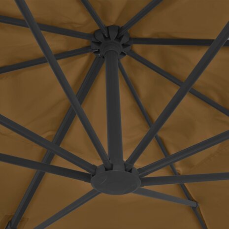 Zweefparasol met aluminium paal 400x300 cm taupe 6