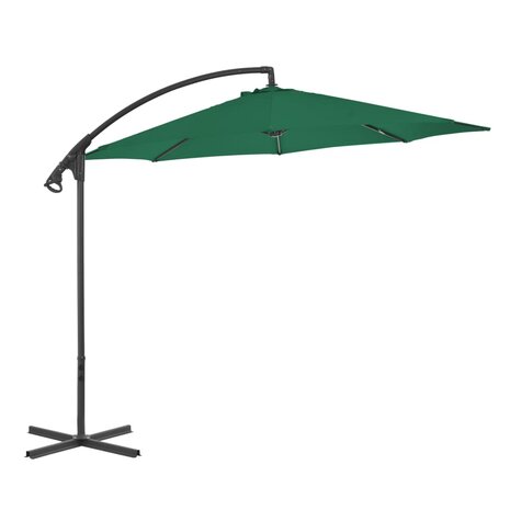 Zweefparasol met stalen paal 300 cm groen 1