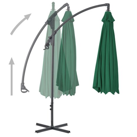 Zweefparasol met stalen paal 300 cm groen 3