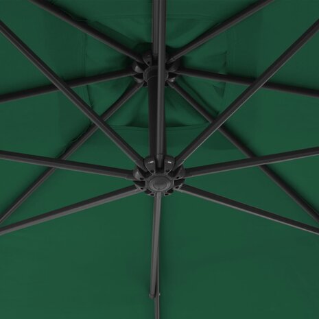 Zweefparasol met stalen paal 250x250 cm groen 5