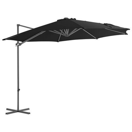 Zweefparasol met stalen paal 300 cm zwart 1