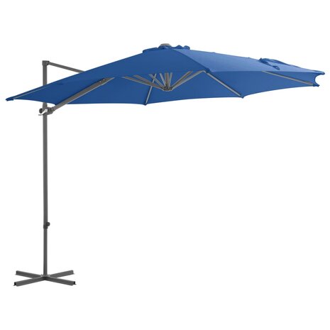 Zweefparasol met stalen paal 300 cm azuurblauw 1