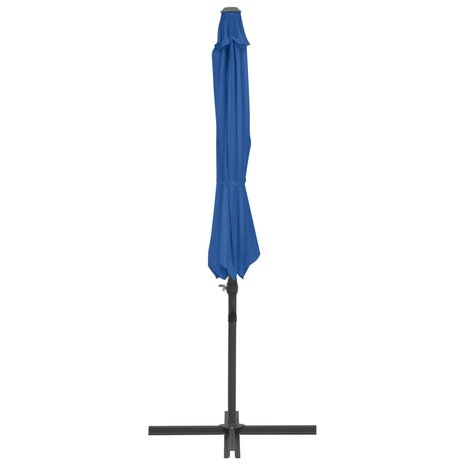 Zweefparasol met stalen paal 300 cm azuurblauw 4