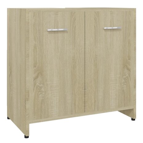 Badkamerkast 60x33x61 cm bewerkt hout sonoma eikenkleurig 2