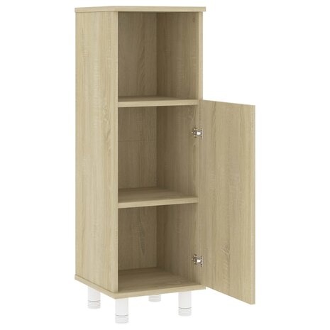 Badkamerkast 30x30x95 cm bewerkt hout sonoma eikenkleurig 4