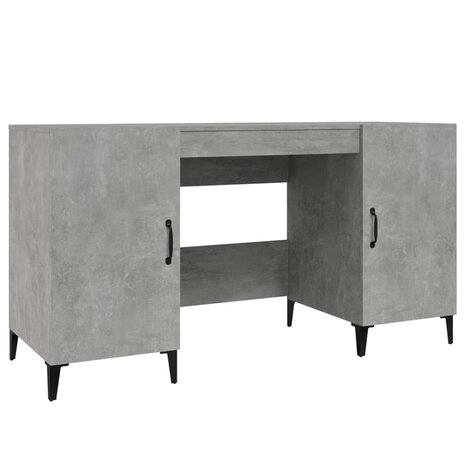 Bureau 140x50x75 cm bewerkt hout betongrijs 2