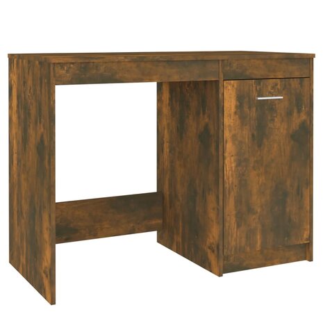 Bureau 100x50x76 cm bewerkt hout gerookt eikenkleurig 2