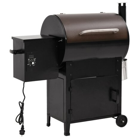 Pelletbarbecue met schoorsteen 104 cm ijzer zwart 2