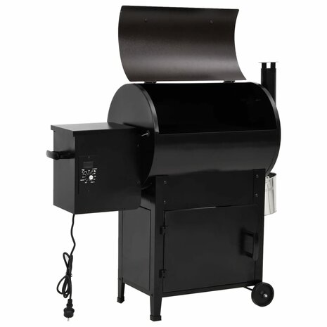 Pelletbarbecue met schoorsteen 104 cm ijzer zwart 3