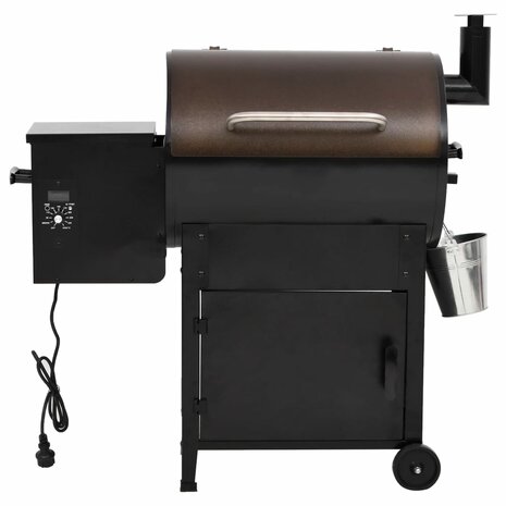 Pelletbarbecue met schoorsteen 104 cm ijzer zwart 4