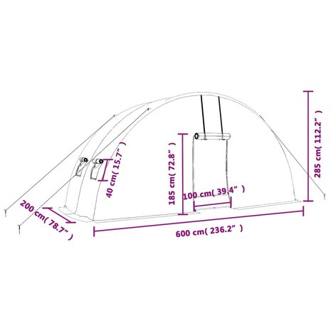 Tuinkas met stalen frame 12 m² 6x2x2,85 m 12