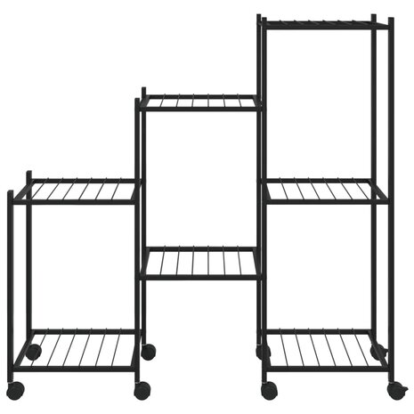 Bloemenstandaard met wielen 83x25x83,5 cm ijzer zwart 3