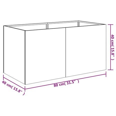 Plantenbak 80x40x40 cm cortenstaal 8