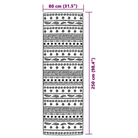 Buitenkleed 80x250 cm polypropeen grijs 6