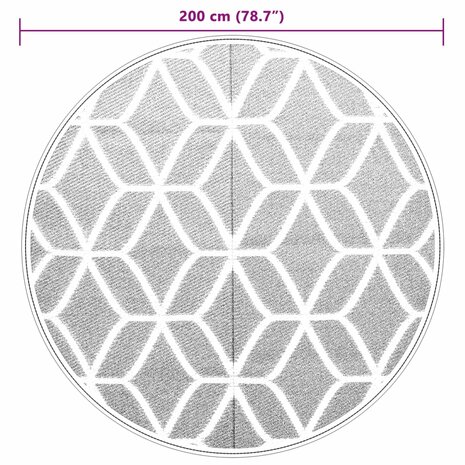 Buitenkleed Ø 200 cm polypropeen grijs 6