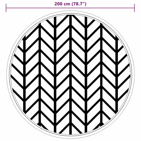 Buitenkleed Ø 200 cm polypropeen grijs 6