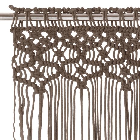 Gordijn macramé 140x240 cm katoen taupe 3