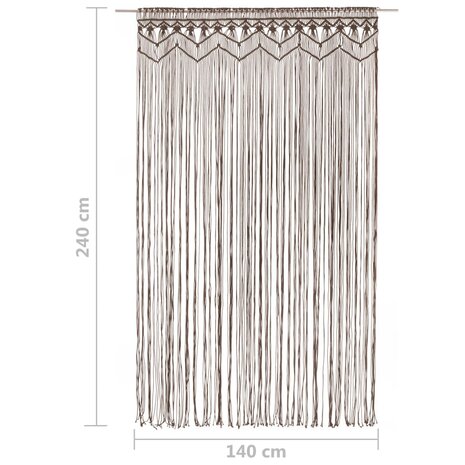 Gordijn macramé 140x240 cm katoen taupe 5