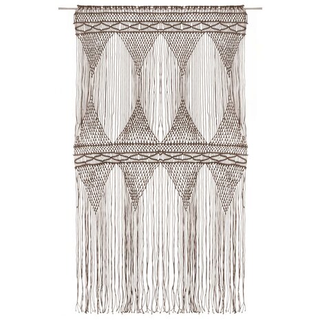 Gordijn macramé 140x240 cm katoen taupe 2