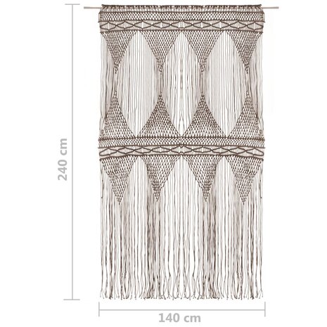 Gordijn macramé 140x240 cm katoen taupe 5