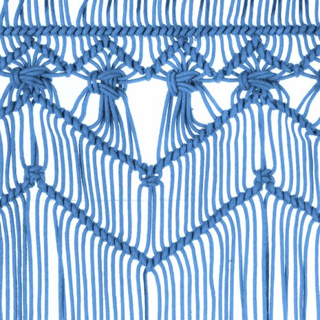 Gordijn macramé 140x240 cm katoen blauw 4