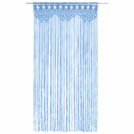 Gordijn macramé 140x240 cm katoen blauw 2