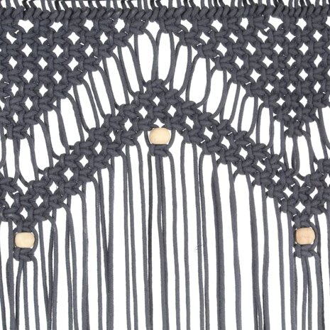 Gordijn macramé 140x240 cm katoen antraciet 4