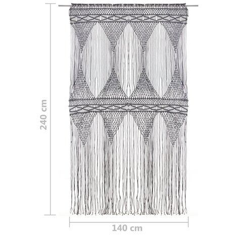 Gordijn macramé 140x240 cm katoen antraciet 5