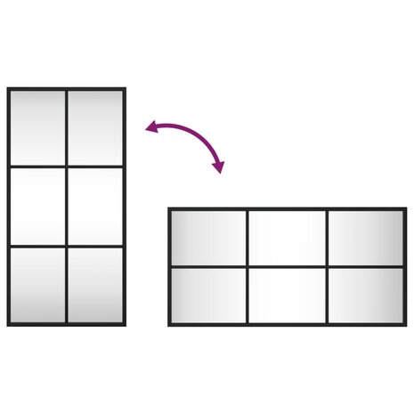 Wandspiegel rechthoekig 30x60 cm ijzer zwart 7