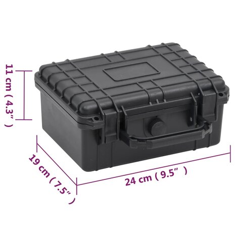 Flightcase draagbaar 24x19x11 cm PP zwart 8