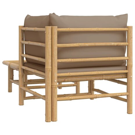 2-delige Loungeset met kussens bamboe taupe 5