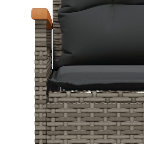 3-delige Loungeset met kussens poly rattan grijs 10