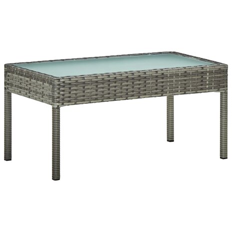 4-delige Loungeset met kussens poly rattan grijs 2