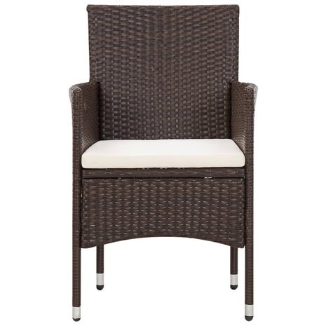 4-delige Loungeset met kussens poly rattan bruin 7