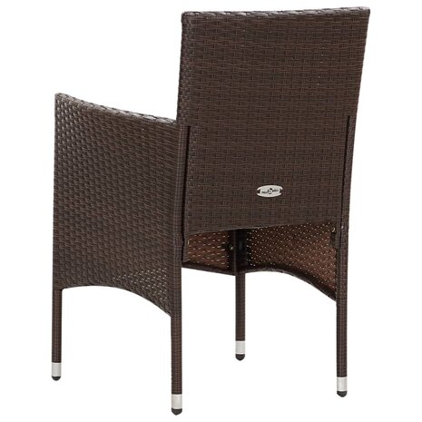 4-delige Loungeset met kussens poly rattan bruin 8