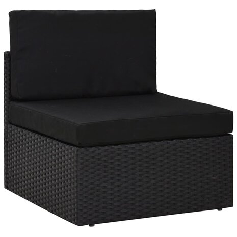 2-delige Loungeset poly rattan zwart 3