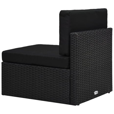 2-delige Loungeset poly rattan zwart 6