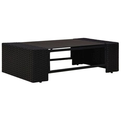 2-delige Loungeset poly rattan zwart 7