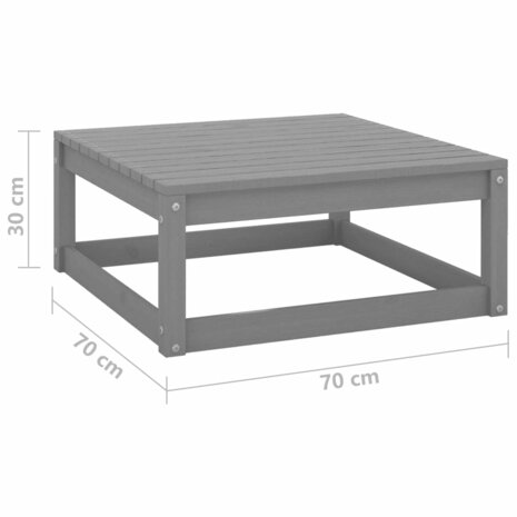 2-delige Loungeset massief grenenhout grijs 8